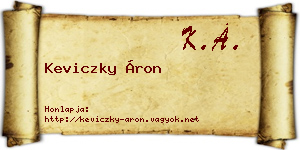 Keviczky Áron névjegykártya